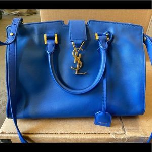 YSL blue cow leather purse
